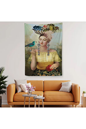 Dokuz Tılsım Duvar Örtüsü-Halısı Nine of Pentacles-6401