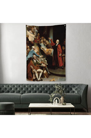 Patrick Henry Virginia Burgesses Evinin Önünde Duvar Örtüsü-Halısı-6408