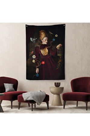 Svetlana Melik - Nubarova Kadının Hikayesi Kanvas Duvar Örtüsü-Halısı -6417