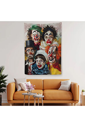 Mutsuz Palyaçolar Dekoratif Duvar Örtüsü-Halısı-6421