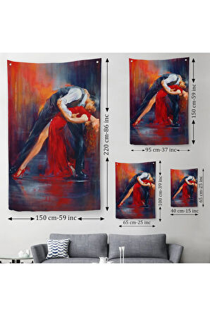 Tango Yapan Çift Dekoratif Duvar Örtüsü-Halısı-6429