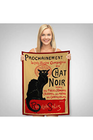 Siyah Kedi Duvar Örtüsü-Halısı - Le Chat Noir Theophile Steinlen-6431