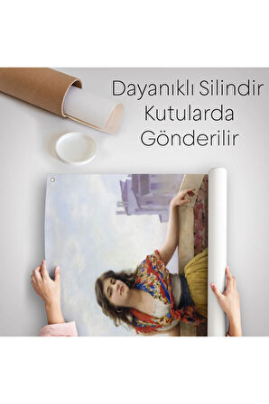 The Watercarrier Eugene de Blaas Su Taşıyan Kız Duvar Örtüsü-Halısı-6435