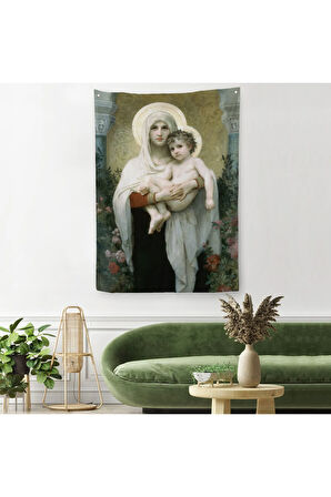 Meryem ve Oğlu İsa Duvar Örtüsü-Halısı - Jesus Christ -6438