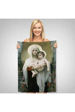 Meryem ve Oğlu İsa Duvar Örtüsü-Halısı - Jesus Christ -6438