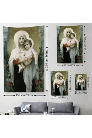 Meryem ve Oğlu İsa Duvar Örtüsü-Halısı - Jesus Christ -6438
