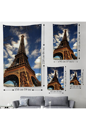 Fransa Paris Eyfel Kulesi Duvar Örtüsü-Halısı-6442