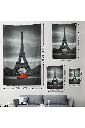 Fransa Paris Eyfel Kulesi Duvar Örtüsü-Halısı-6444