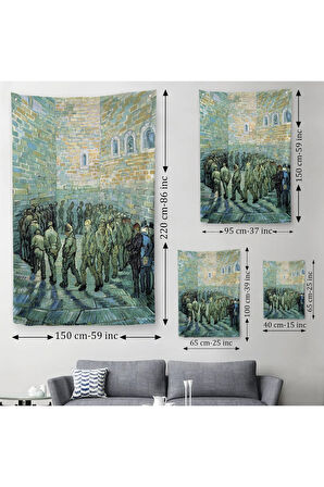 Vincent van Gogh Tutuklular Çemberi Duvar Örtüsü-Halısı -6445
