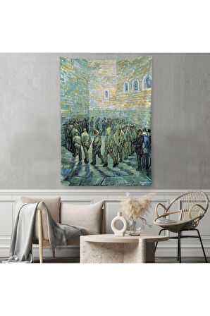 Vincent van Gogh Tutuklular Çemberi Duvar Örtüsü-Halısı -6445