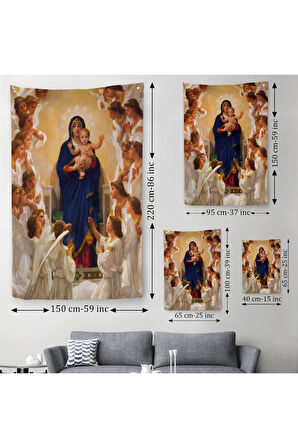 Meryem ve Oğlu İsa Duvar Örtüsü-Halısı - Jesus Christ -6450