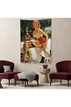 Kupa Kızı Kazanan Kız Duvar Örtüsü-Halısı - Trophy Girl A Winner-6456