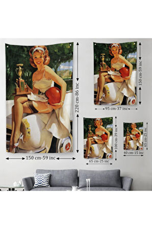 Kupa Kızı Kazanan Kız Duvar Örtüsü-Halısı - Trophy Girl A Winner-6456