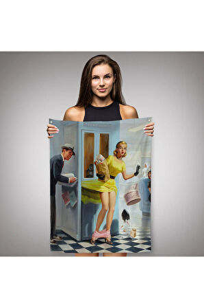 Pin Up Girl Duvar Örtüsü-Halısı-6458