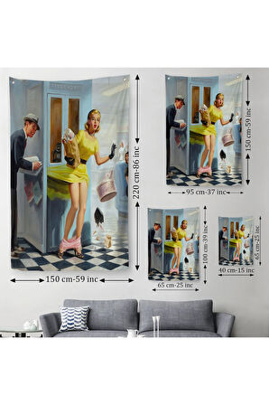 Pin Up Girl Duvar Örtüsü-Halısı-6458