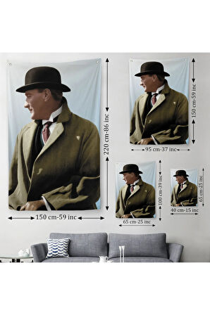 Atatürk Dekoratif Duvar Örtüsü-Halısı-6464