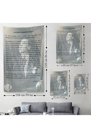 Atatürk'ün Gençliğe Hitabesi Duvar Örtüsü-Halısı-6465