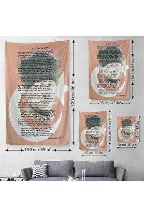 İstiklal Marşı Dekoratif Duvar Örtüsü-Halısı-6466