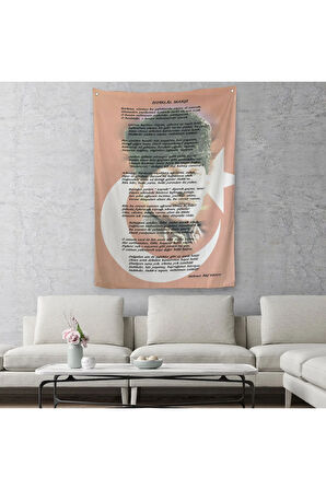 İstiklal Marşı Dekoratif Duvar Örtüsü-Halısı-6466