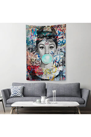 Audrey Hepburn Graffiti Pop Art Duvar Örtüsü-Halısı-6470
