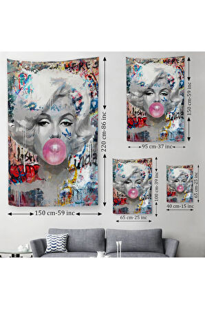 Marilyn Monroe Graffiti Pop Art Duvar Örtüsü-Halısı-6471