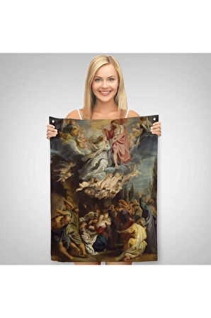 Bakire Taç Giyme TörenDuvar Örtüsü-Halısı - Coronation of the Virgin 1644 Diego Velázquez -6473