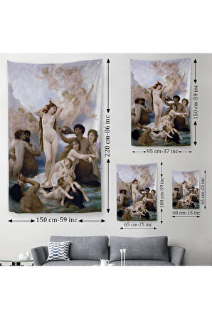 Venüsün Duğuşu Duvar Örtüsü-Halısı - Birth Of Venus William-Adolphe Bouguereau-6474