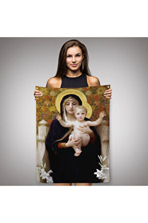 Zambak İle Bakire Duvar Örtüsü-Halısı - The Madonna of the Lilies-6479