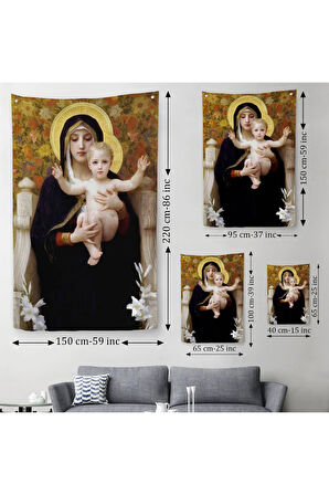 Zambak İle Bakire Duvar Örtüsü-Halısı - The Madonna of the Lilies-6479