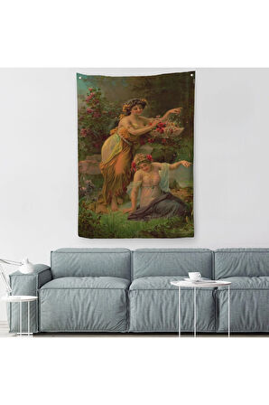 Çiçek Taoplayan Kadınlar Duvar Örtüsü-Halısı-6483