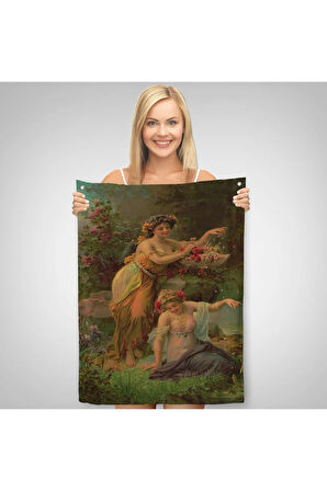 Çiçek Taoplayan Kadınlar Duvar Örtüsü-Halısı-6483