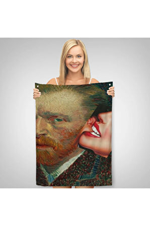 Vincent van Gogh Kulağını Isıran Kadın Pop Art Duvar Örtüsü-Halısı-6486