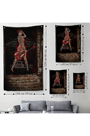 Müzisyen Kadın Dekoratif Duvar Örtüsü-Halısı-6496
