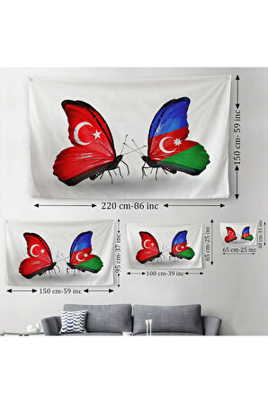 Azerbaycan Türkiye Dekoratif Kanvas Duvar Örtüsü-Halısı-6501