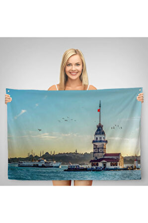 Kızkulesi Dekoratif Kanvas Duvar Örtüsü-Halısı-6512