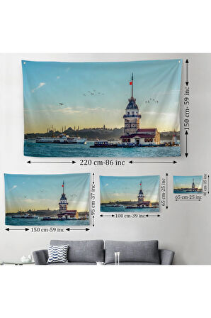 Kızkulesi Dekoratif Kanvas Duvar Örtüsü-Halısı-6512