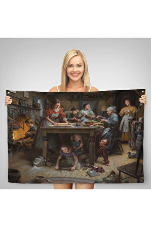 Aile Gelenekleri Duvar Örtüsü-Halısı - Morgan Weistling's Painting Family Traditions-6528