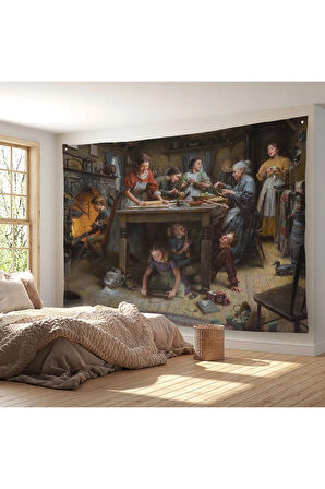 Aile Gelenekleri Duvar Örtüsü-Halısı - Morgan Weistling's Painting Family Traditions-6528