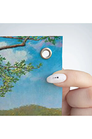 Akarsu Kenarındakı Ceylan ve Yavrusu Duvar Örtüsü-Halısı-6535