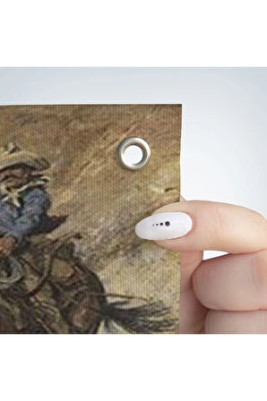 Atı Yakalamaya Çalışan Kavboy Duvar Örtüsü-Halısı-6537