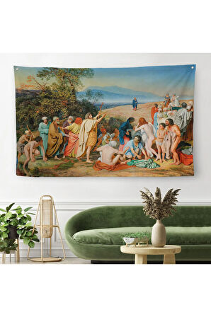 İsa'nın İnsanlara Görünüşü Duvar Örtüsü Halısı Aleksander Ivanov The Apparition of Christ 6539