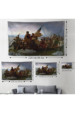 Washington Delaware'i Geçiyor Duvar Örtüsü-Halısı - Washington Crossing the Delaware -6543