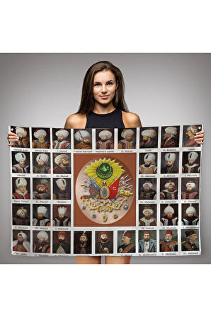 Osmanlı Padişahlarının Tümü Dekoratif Duvar Örtüsü-Halısı-6549