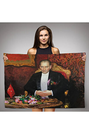 Keskin Bakışlı Atatürk Duvar Örtüsü-Halısı-6553