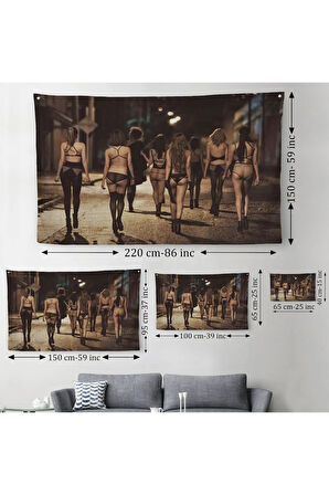 Sokak Kadınları Duvar Örtüsü-Halısı - Street Woman-6554