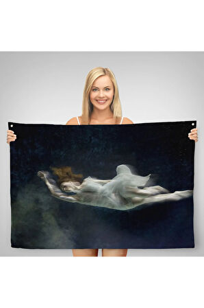 Su Altındaki Kadın Dekoratif Duvar Örtüsü-Halısı-6558