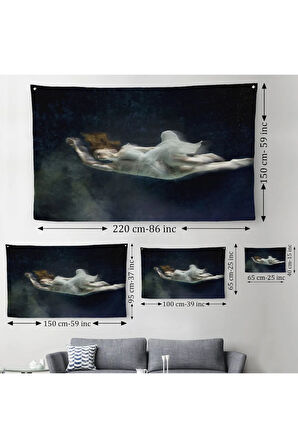 Su Altındaki Kadın Dekoratif Duvar Örtüsü-Halısı-6558