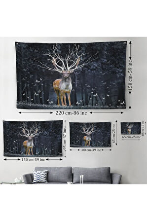 Ormandaki Geyik Duvar Örtüsü-Halısı-6566