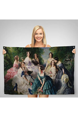 İmparatoriçe Eugenie ve Leydileri Duvar Örtüsü-Halısı - The Empress Eugénie-6570