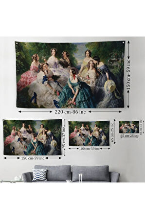 İmparatoriçe Eugenie ve Leydileri Duvar Örtüsü-Halısı - The Empress Eugénie-6570